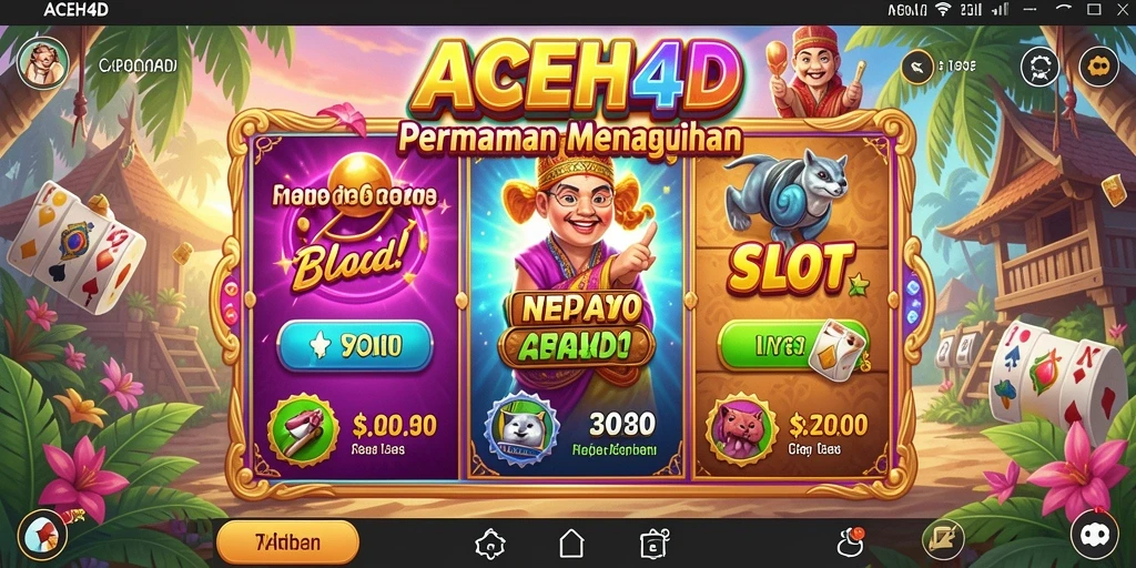 Tampilan game Slot ACEH4D yang menarik dan penuh warna.