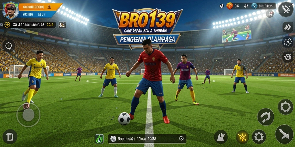 Gameplay BRO138 yang seru dengan aksi sepak bola nyata.