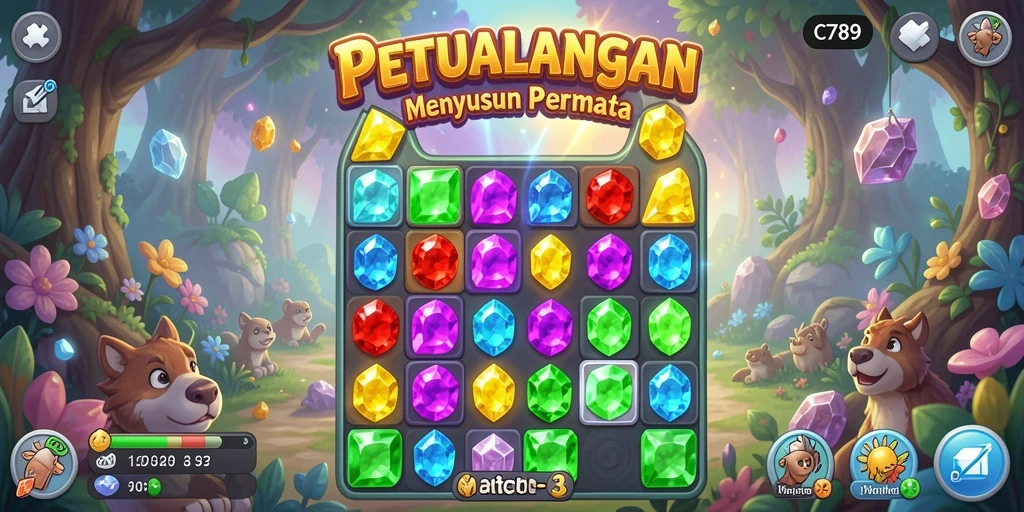Tampilan gameplay C789 dengan grafis cerah dan menarik