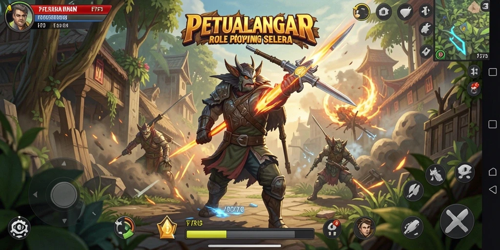 Tangkapan layar F7F7 menunjukkan aksi pertarungan yang menegangkan dalam game ARPG.