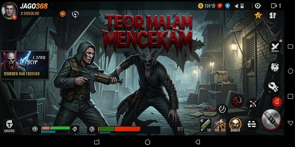 Tampilan gameplay menegangkan dengan nuansa Horror yang kuat di JAGO368.
