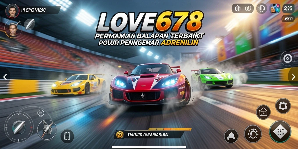 Screenshot utama LOVE678 menampilkan aksi balapan yang mendebarkan dan grafik menakjubkan.
