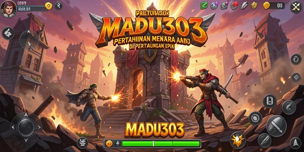 Screenshot menampilkan aksi menara mempertahankan wilayah dari serangan musuh.