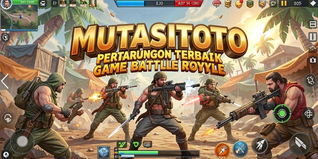 Gameplay intens MUTASITOTO dalam aksi Battle Royale.