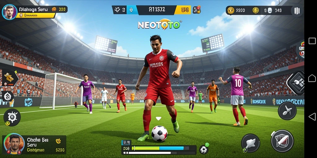 Tampilan gameplay seru dari NEOTOTO dengan aksi olahraga yang mendebarkan.
