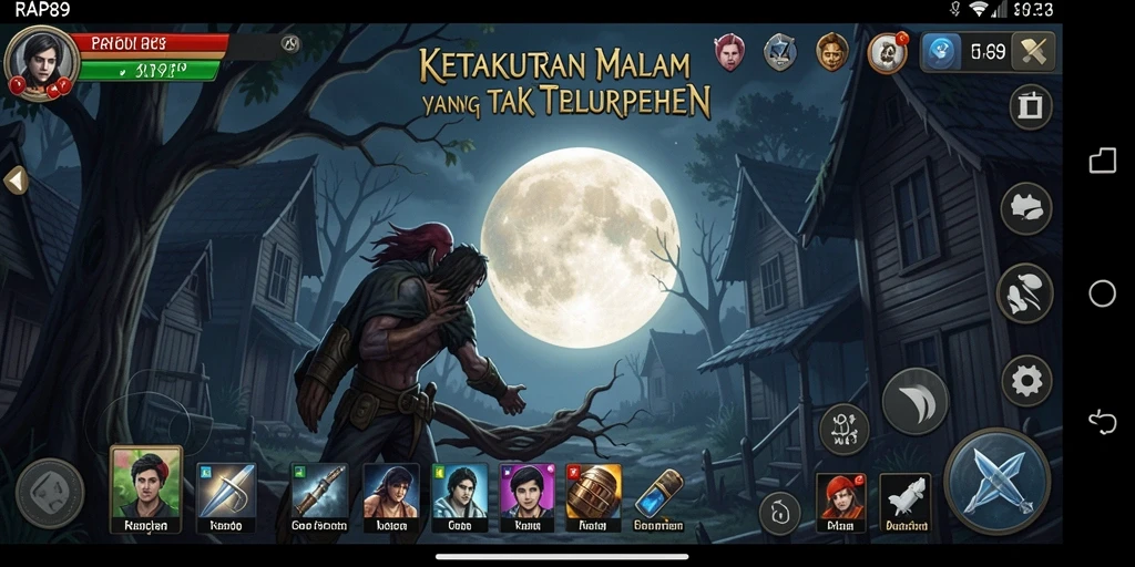 Screenshot dari gameplay menyeramkan di RAP89.