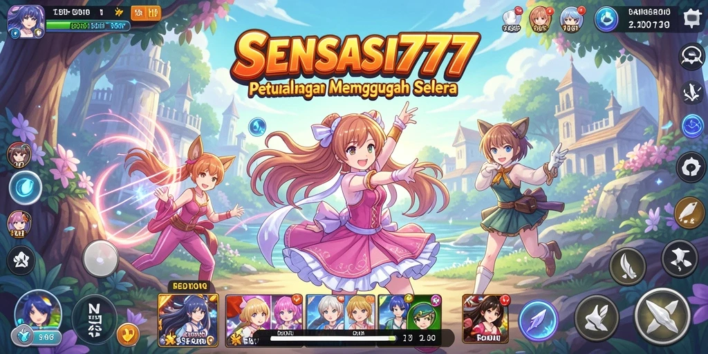 Tampilan gameplay menarik dari SENSASI777 dengan karakter Anime yang ikonik.