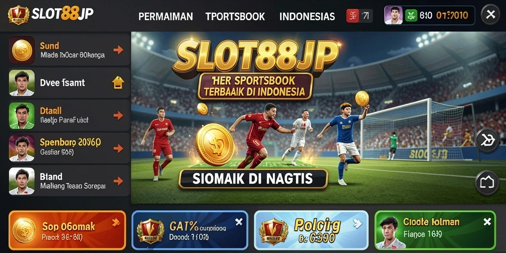 Screenshot menunjukkan antarmuka taruhan olahraga di SLOT88JP.