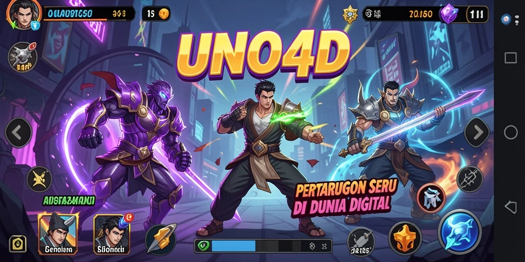 Tampilan gameplay seru dan aksi pertarungan di UNO4D.