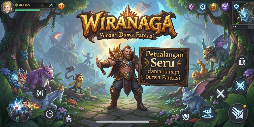Tampilan screenshot utama WIRANAGA menampilkan gameplay petualangan yang mendebarkan.